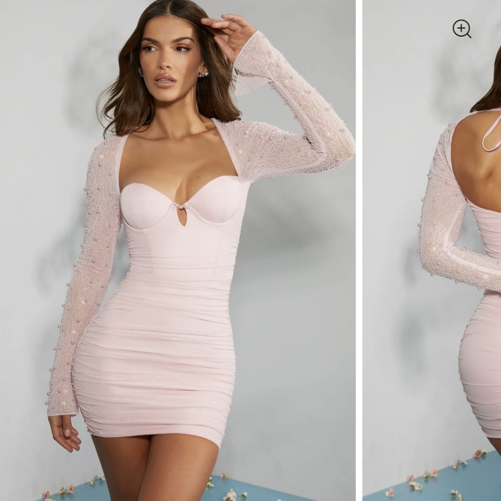 Oh Polly - ST. Germain bodycon dress- blush